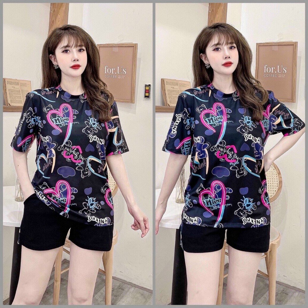 Bộ đồ short nữ đẹp, thể thao đi chơi, chạy bộ đều đẹp